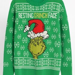 Green Grinch Face Sweater